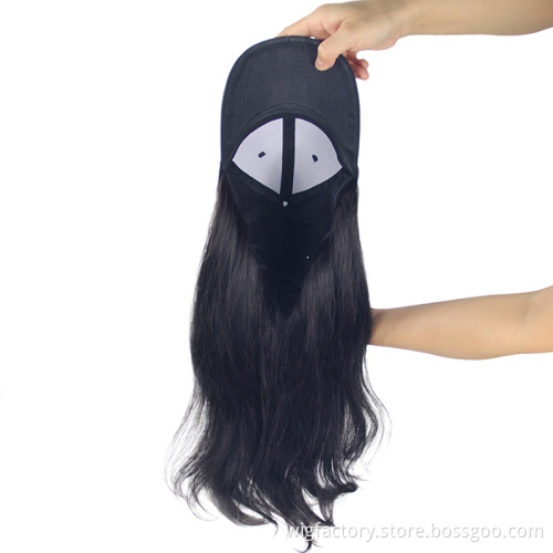 Raw virgin hair wig wholesale, Custom fashionable cap-hat human hair wig